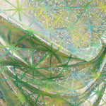 Tecido Lycra Hologram Losango Pistáchio Azul - Ribes y Casals