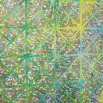 Tecido Lycra Hologram Losango Pistáchio Azul - Ribes y Casals