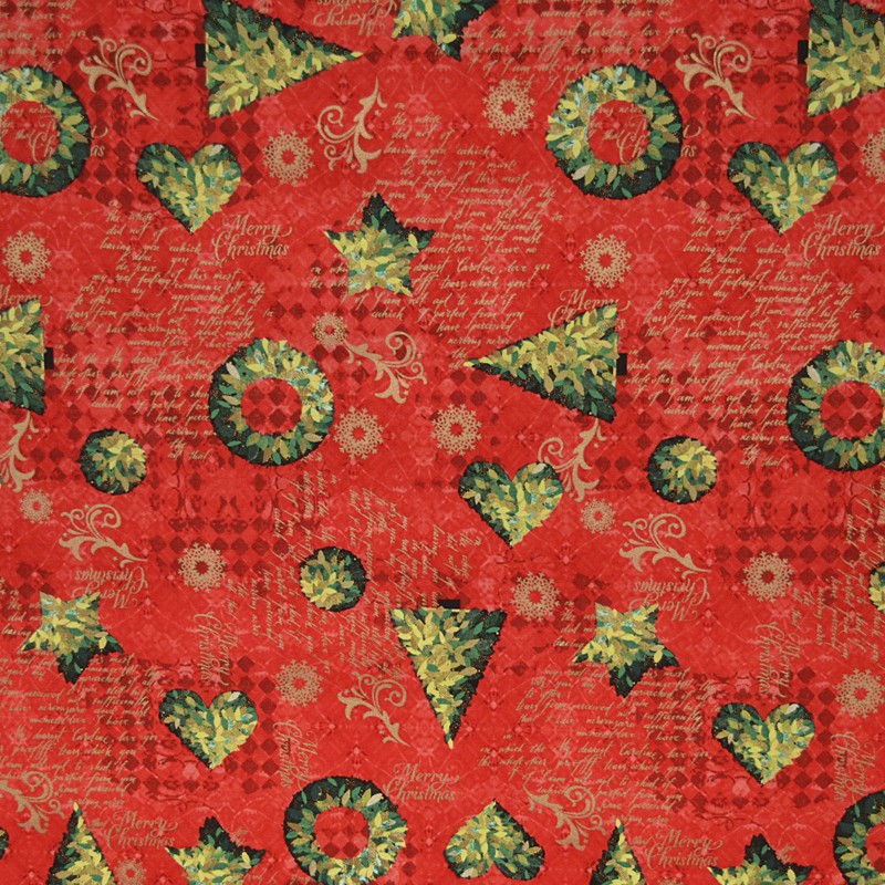 Tecido Merry Christmas Vermelho - Ribes y Casals