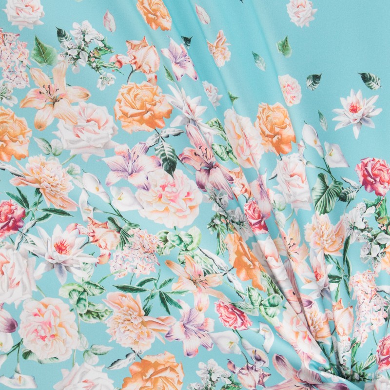 Tela Mikado Cenefa Aguamarina - Ribes y Casals