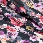 Tela Raso Mikado Ramajes Azul - Ribes y Casals