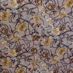 Fundo floral em tecido Mikado bronzeado - Ribes y Casals