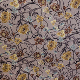 Fundo floral em tecido Mikado bronzeado - Ribes y Casals