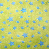 Tecido Minky Estrelas Pistáchio Azul - Ribes y Casals