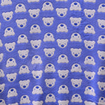 Tecido Minky Urso Fundo Azul - Ribes y Casals