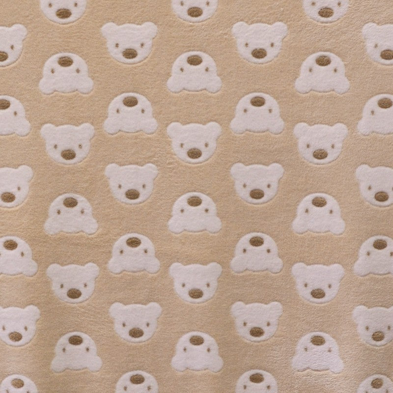 Tecido Minky Urso Fundo Camel - Ribes y Casals