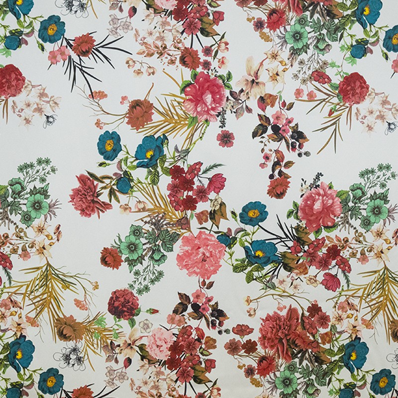 Tecido Stretch Flamenco Kimono Branco - Ribes y Casals