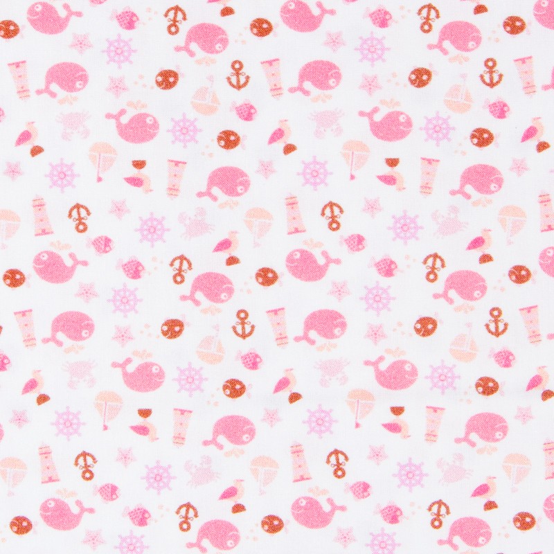 Tecido Patchwork Círculos Coral - Ribes y Casals