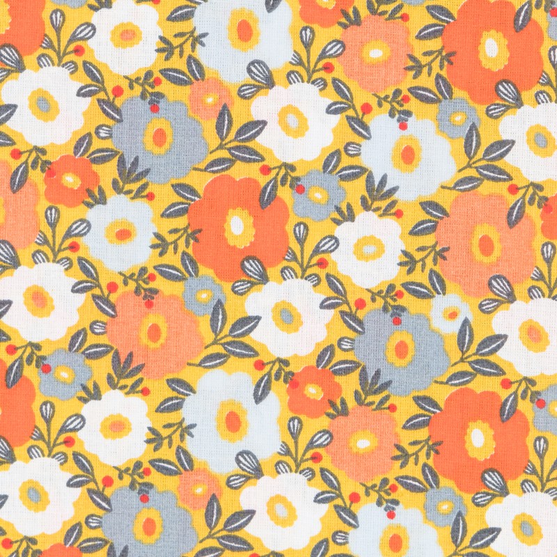 Tecido Patchwork Círculos Coral - Ribes y Casals