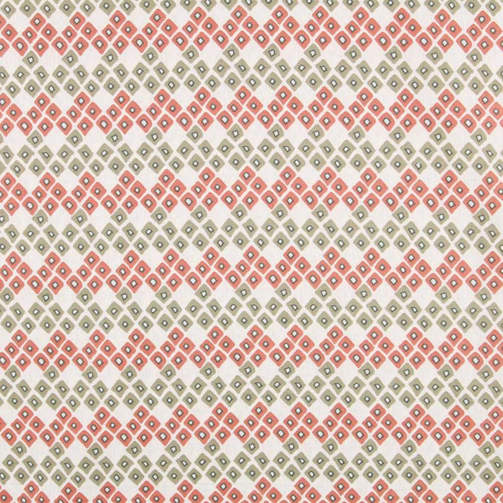 Tecido Patchwork Lozangos Laranja e Verde - Ribes y Casals