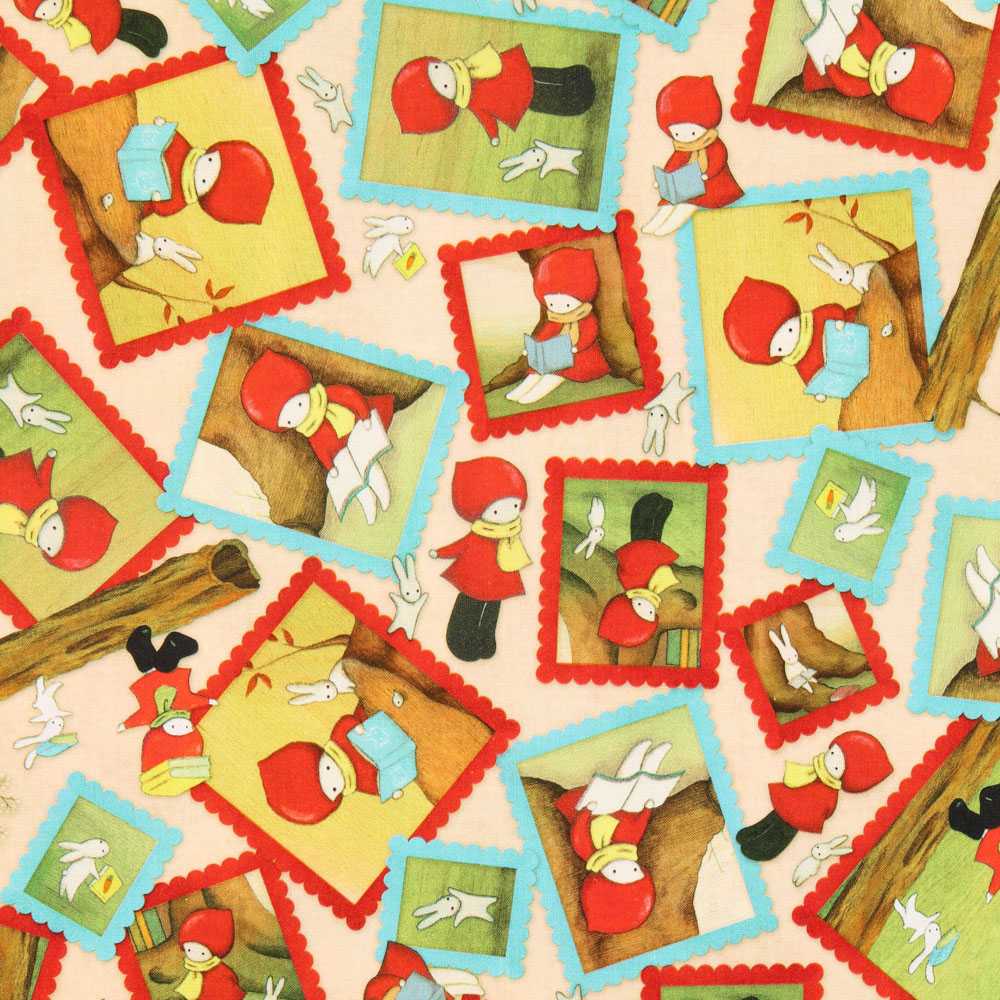 Tecido Patchwork Gorjuss Reading Together Bege - Ribes y Casals