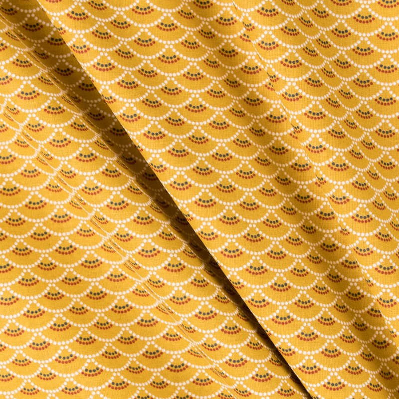 Tecido Patchwork Círculos Coral - Ribes y Casals