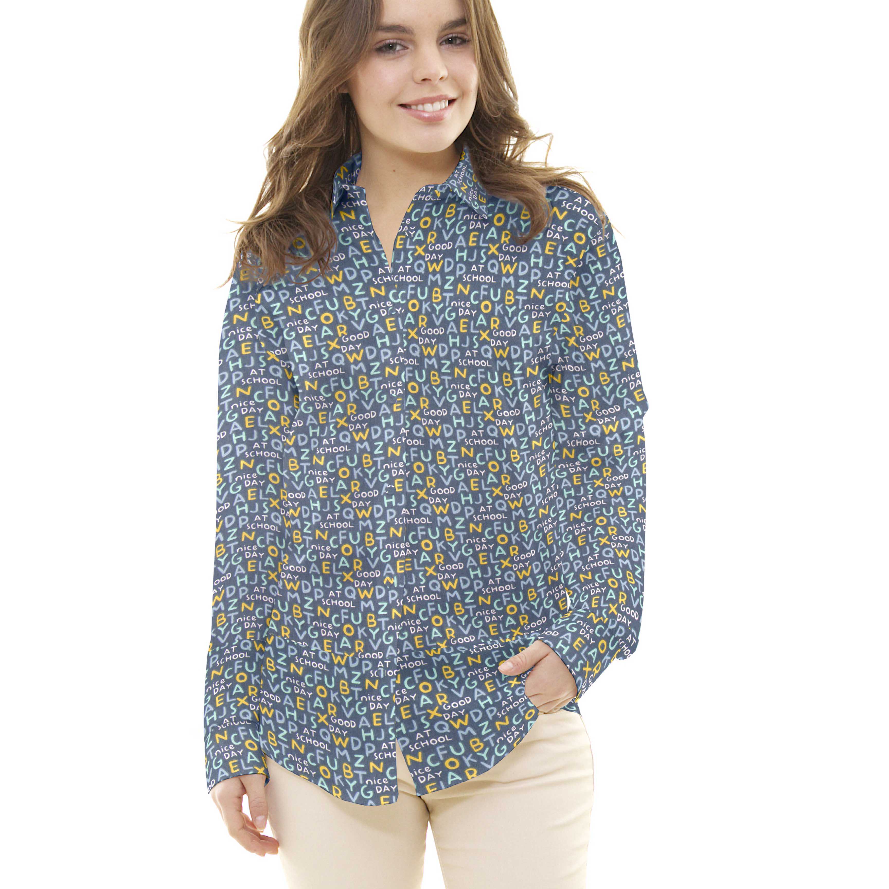 Tecido Patchwork Maiúsculas Azul - Ribes y Casals