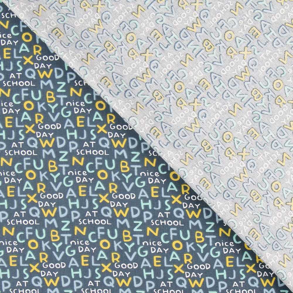 Tecido Patchwork Maiúsculas Azul - Ribes y Casals