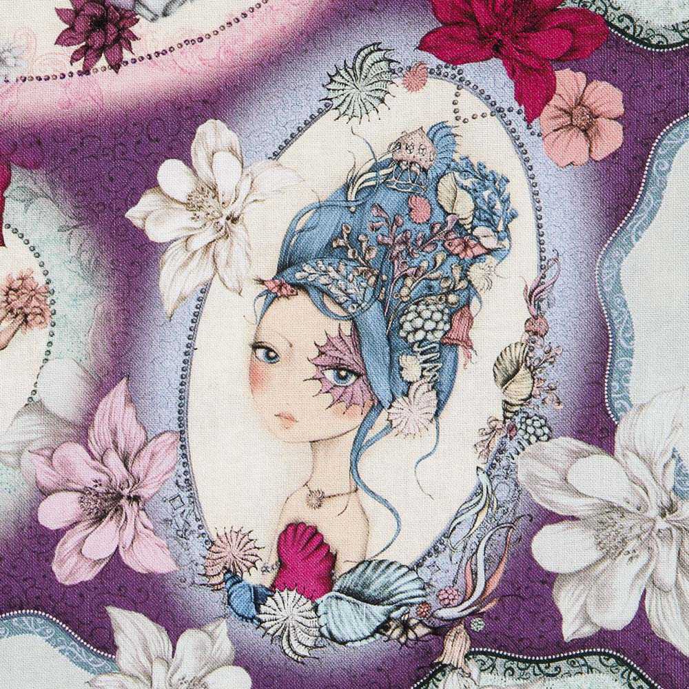 Tecido Patchwork Mirabelle Midnight Garden Lilás - Ribes y Casals