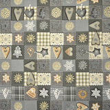 Tecido Patchwork Natalício Cinzento - Ribes y Casals