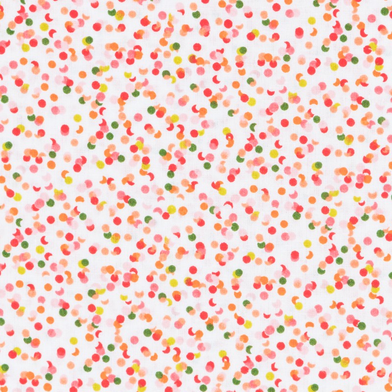 Tecido Patchwork Círculos Coral - Ribes y Casals