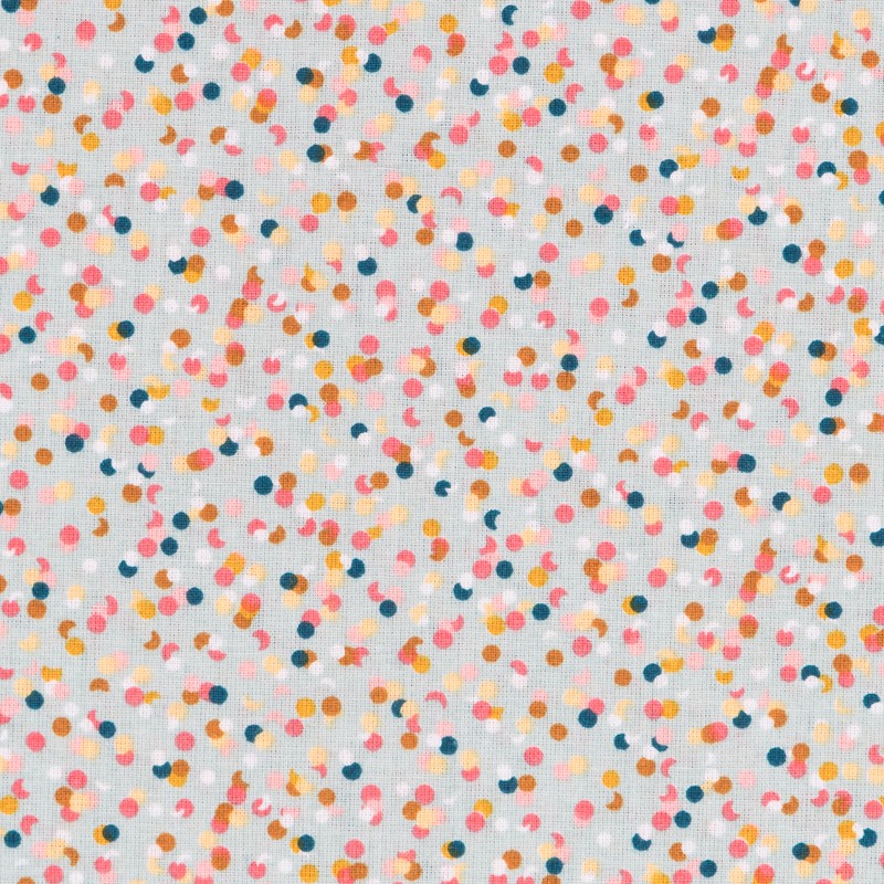 Tecido Patchwork Círculos Coral - Ribes y Casals