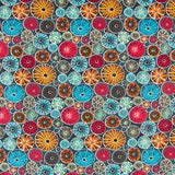 Tecido Patchwork Círculos Coral - Ribes y Casals