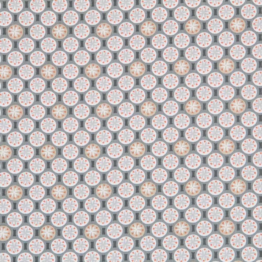 Tecido Patchwork Moedas Cinza - Ribes y Casals