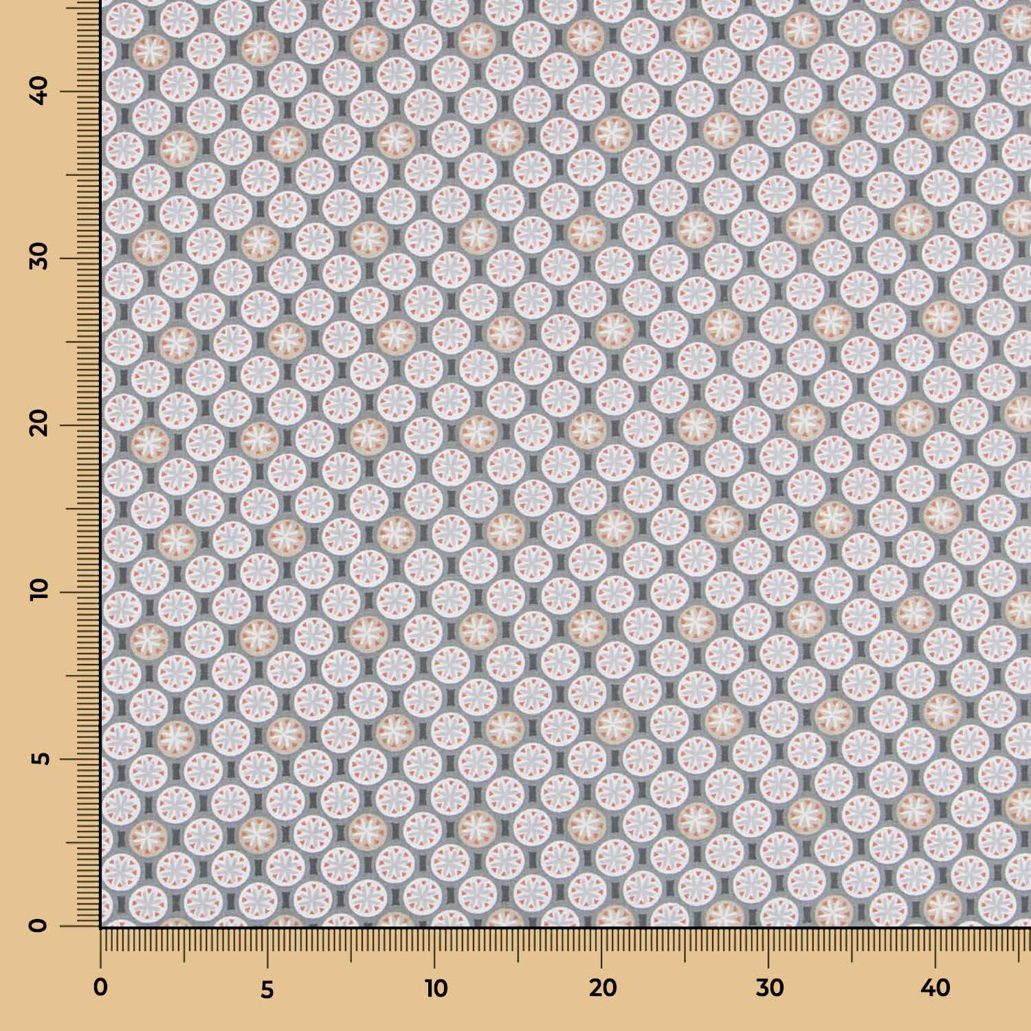 Tecido Patchwork Moedas Cinza - Ribes y Casals