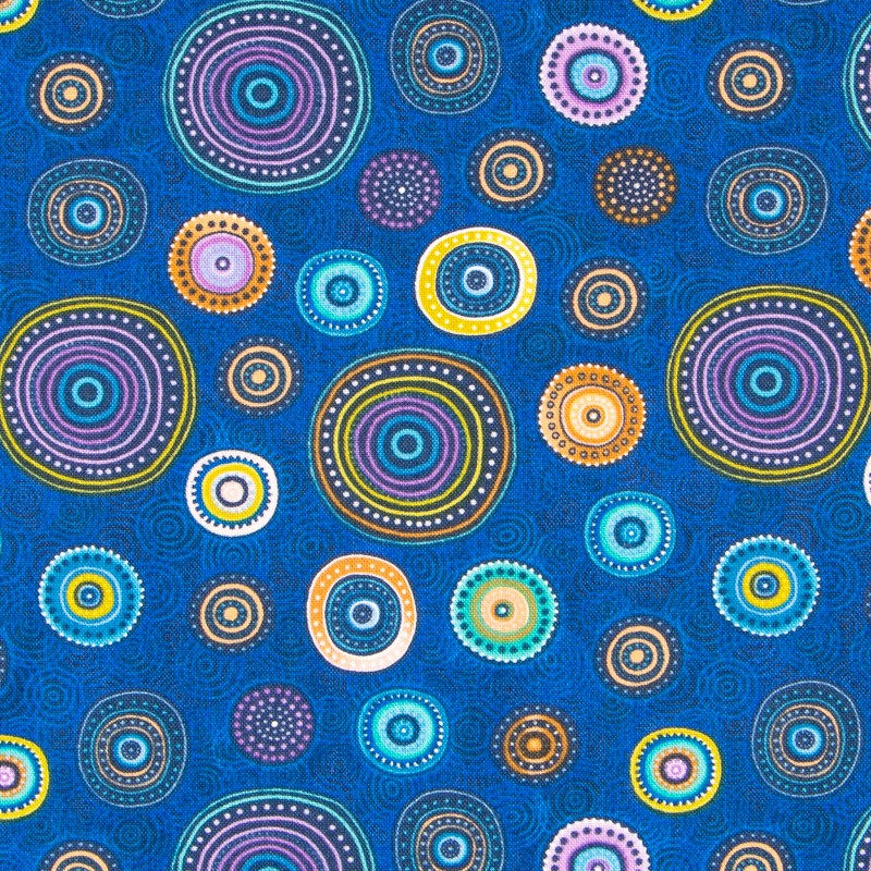 Tecido Patchwork Círculos Coral - Ribes y Casals