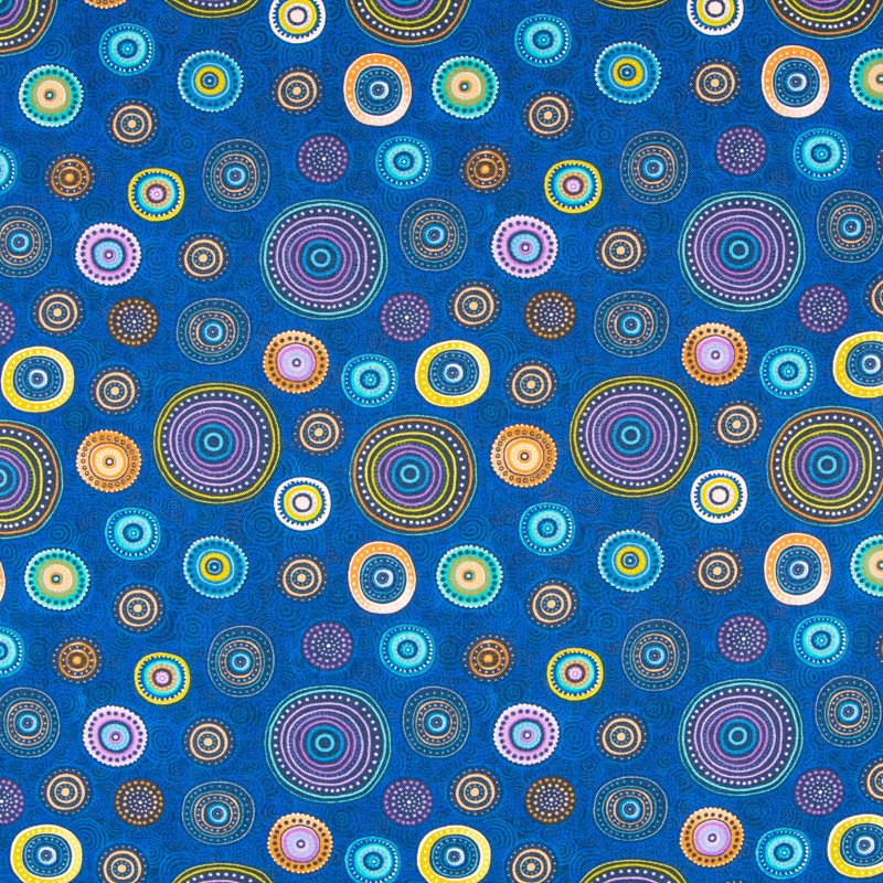 Tecido Patchwork Círculos Coral - Ribes y Casals