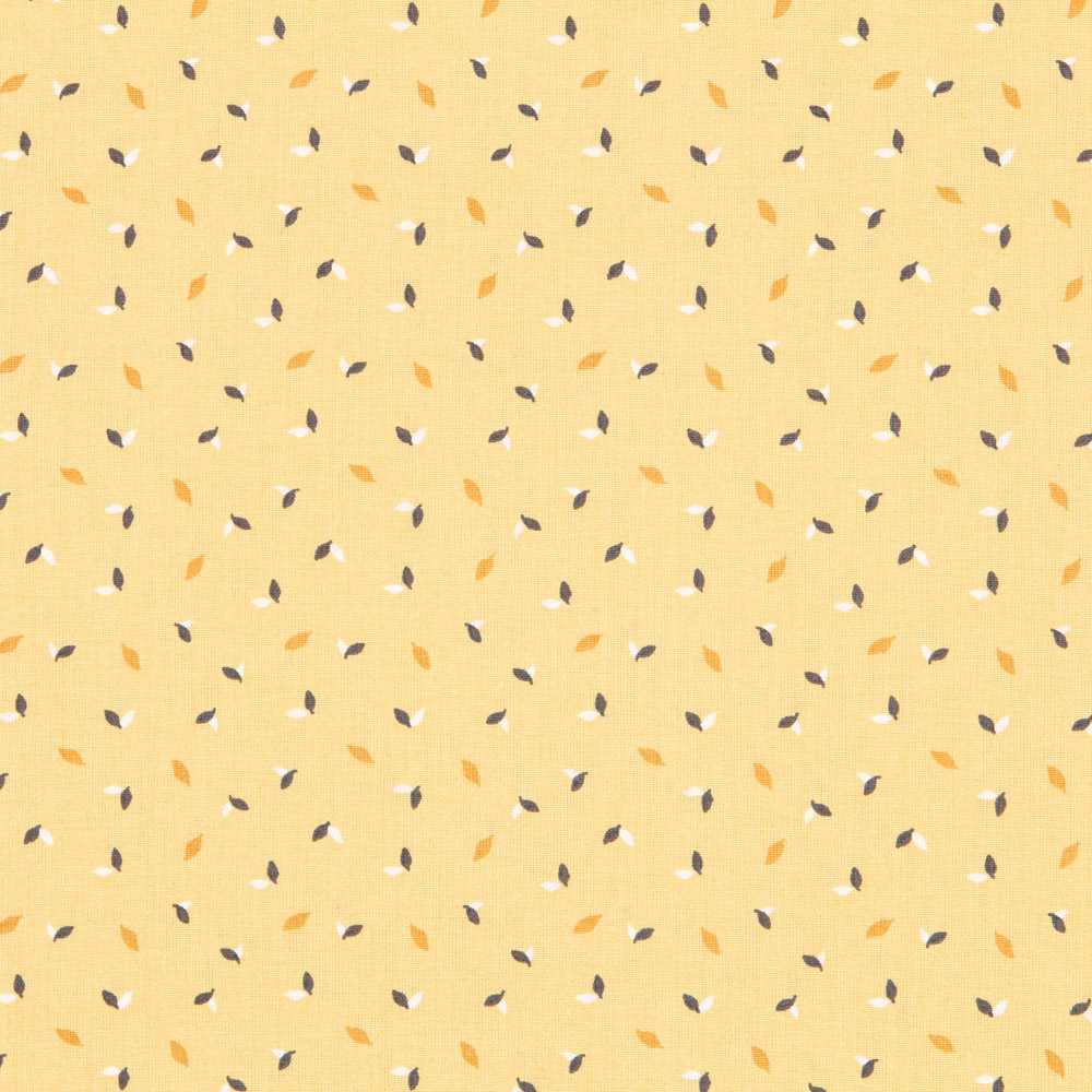 Tecido Patchwork Folhinhas Amarelo - Ribes y Casals