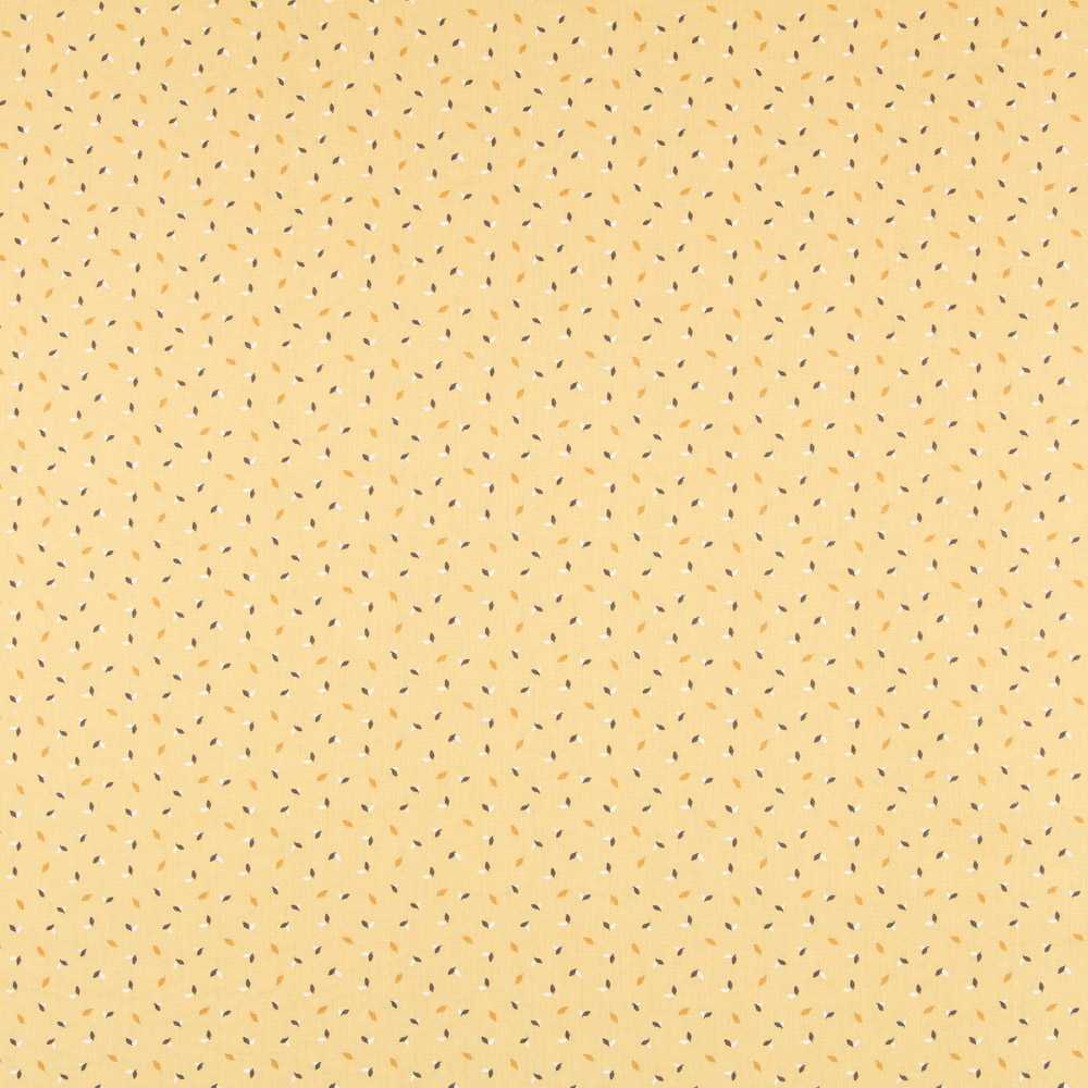 Tecido Patchwork Folhinhas Amarelo - Ribes y Casals