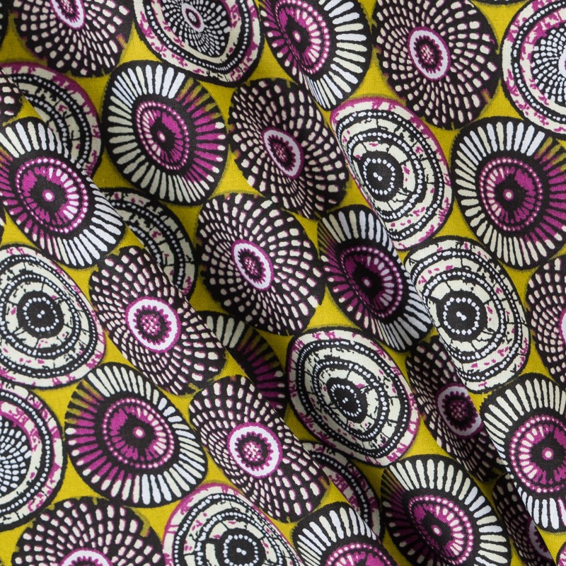 Tecido Patchwork Círculos Coral - Ribes y Casals