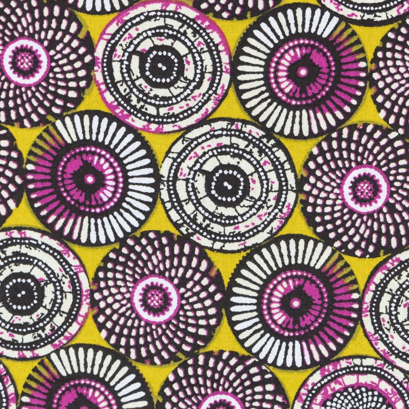 Tecido Patchwork Círculos Coral - Ribes y Casals