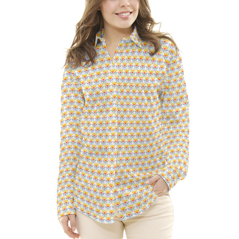 Tecido Patchwork Círculos Coral - Ribes y Casals