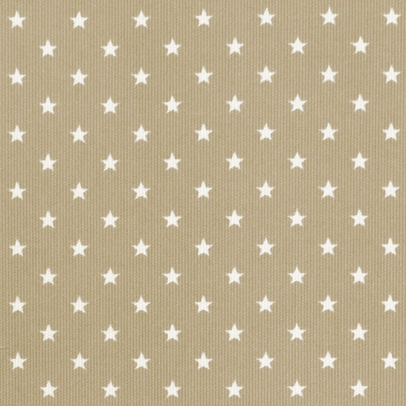 Tecido Piqué Canudo Estrelas Fundo Camel - Ribes y Casals