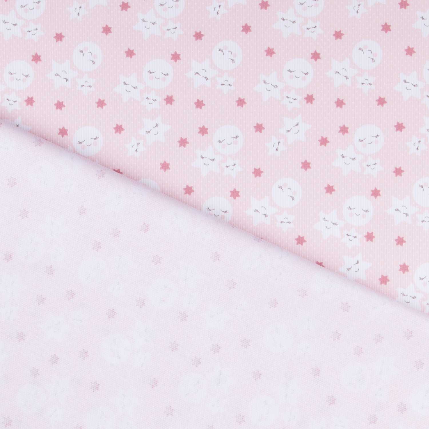 Tecido Piqué Canutillo Lua Rosa - Ribes y Casals
