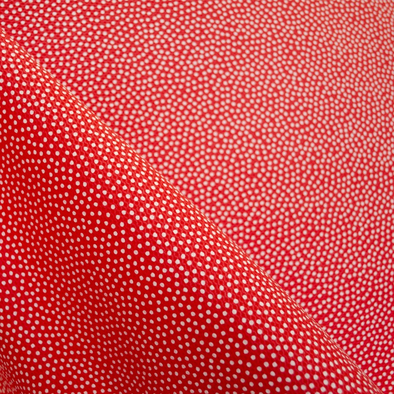 Tecido Piquê Bola Fundo Vermelho 3mm - Ribes y Casals
