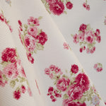 Tecido Piquê Estampado Ramo Rosa - Ribes y Casals