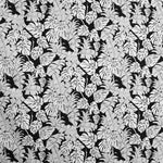 Tecido de Malha Viscose Folhas Branco Preto - Ribes y Casals
