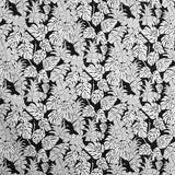 Tecido de Malha Viscose Folhas Branco Preto - Ribes y Casals