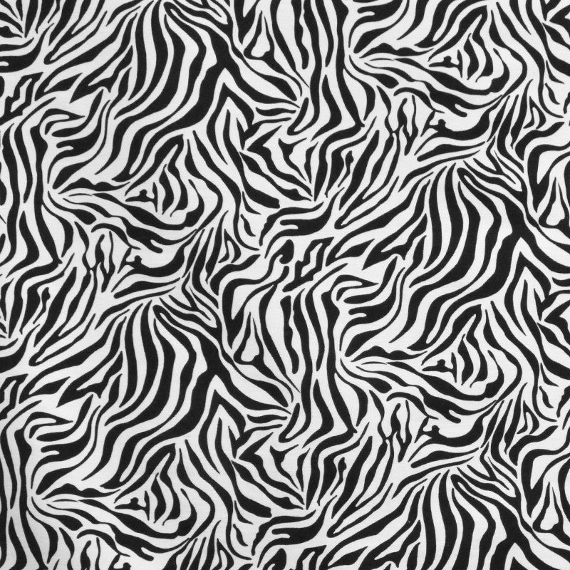 Tecido de Malha Viscose Zebra Branco Preto - Ribes y Casals