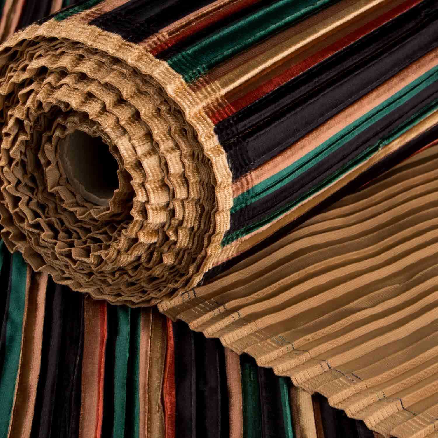 Tela Plisado Soleil Terciopelo Verde - Ribes y Casals