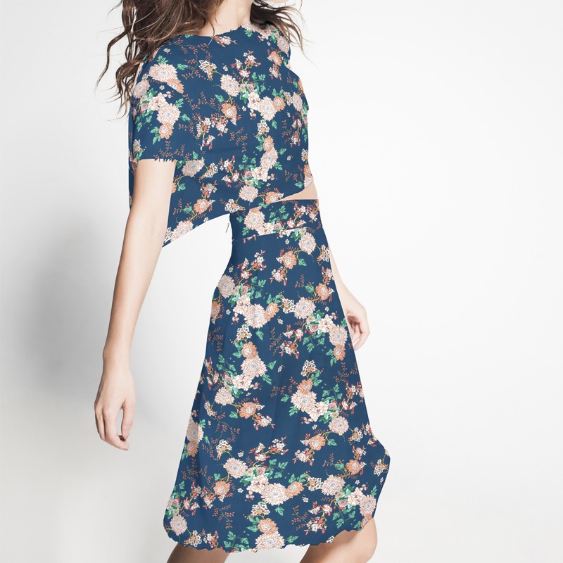 Crepe Marrocain Bouqet Preta - Ribes y Casals