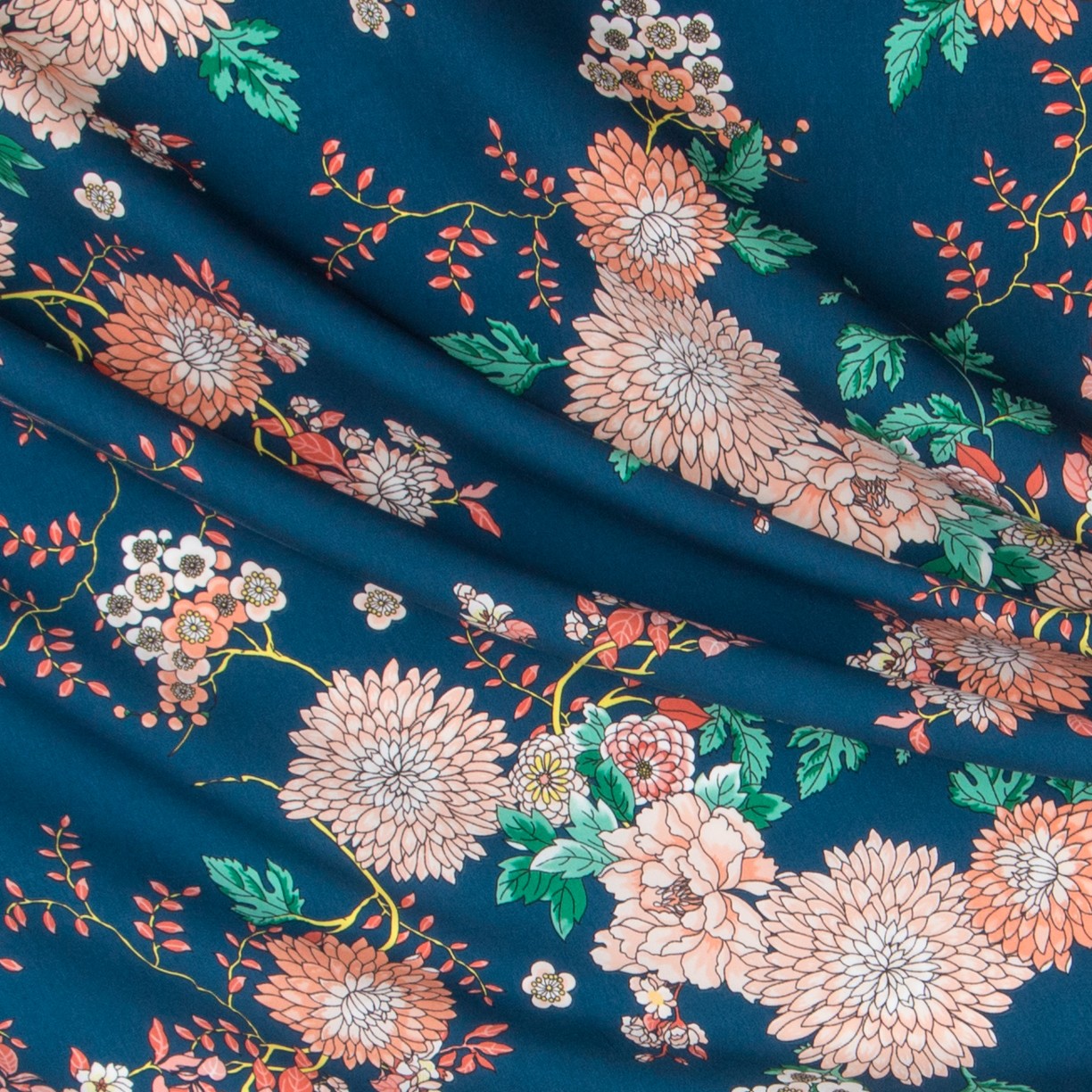 Crepe Marrocain Bouqet Preta - Ribes y Casals