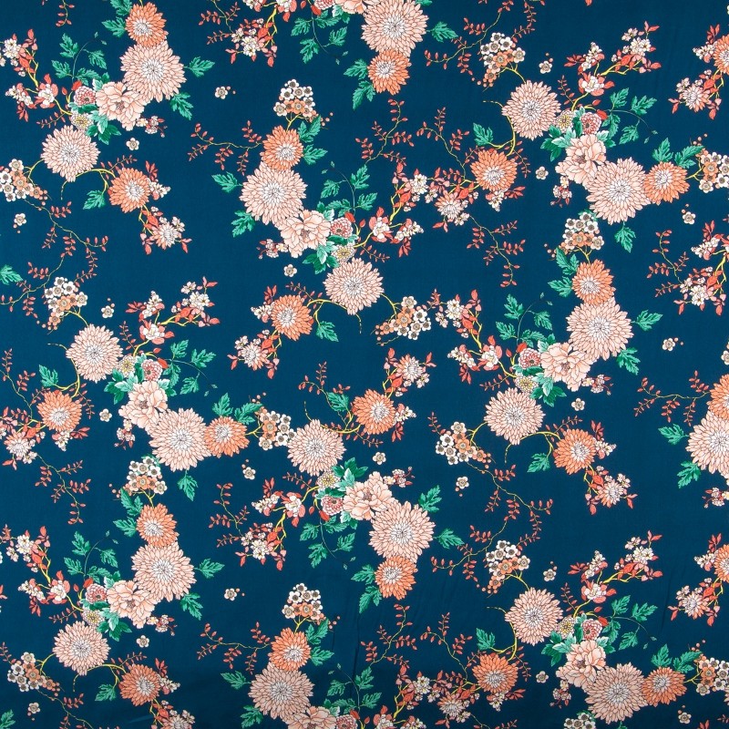 Crepe Marrocain Bouqet Preta - Ribes y Casals