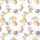 Tecido de Popeline Algodão Little Rabbit Branco - Ribes y Casals