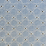 Tecido de Popeline Bordado Círculos Azul - Ribes y Casals