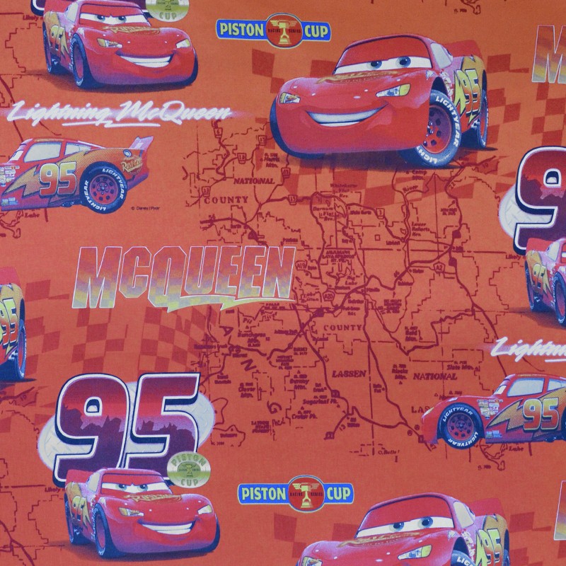 Tecido de Popeline Disney Carros Coral - Ribes y Casals