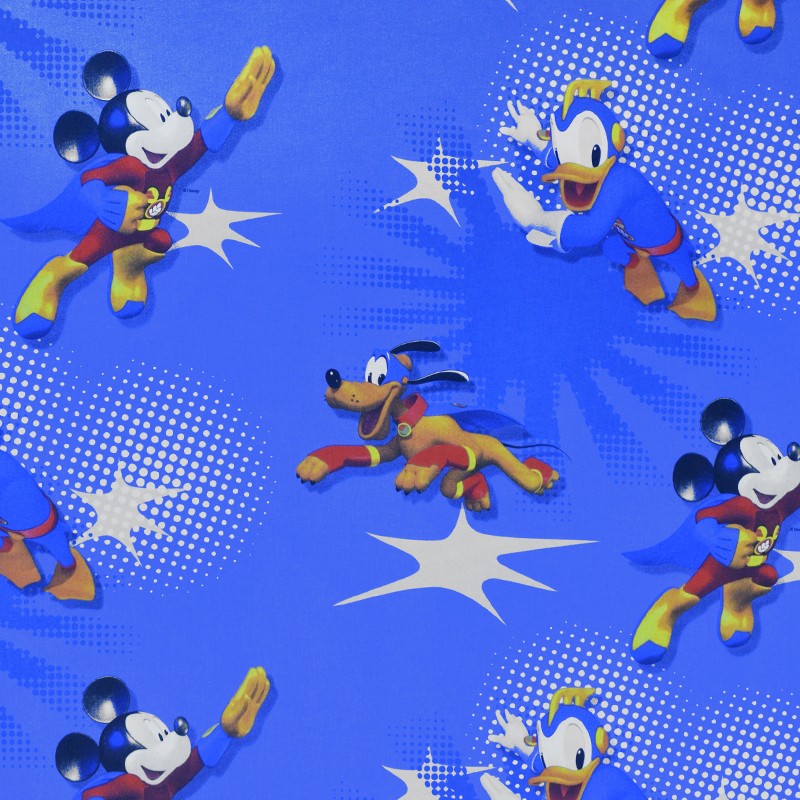 Tecido de Popeline Disney Donald Azul Denim - Ribes y Casals