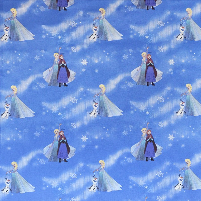 Tecido Popeline Disney Frozen Azul - Ribes y Casals
