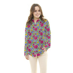 Tecido de Popeline Flamenga Cravo Fundo Água - Ribes y Casals