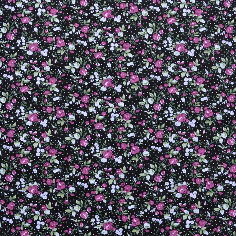 Tecido de Popelina Flamenga Liberty Flor Rosa - Ribes y Casals